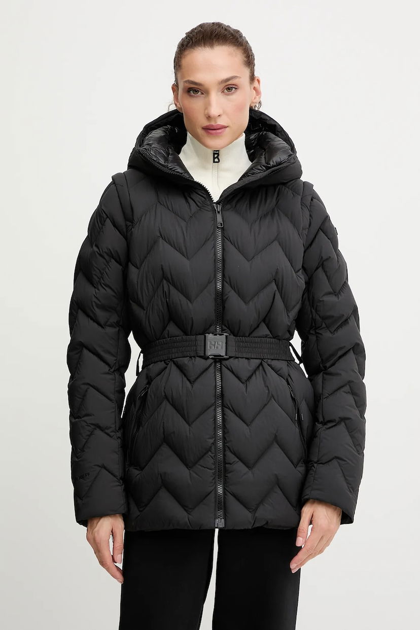 Puffer jakke Helly Hansen Hooded Belted Chevron Puffer Jacket WINTER BLISS Sort | 54457
