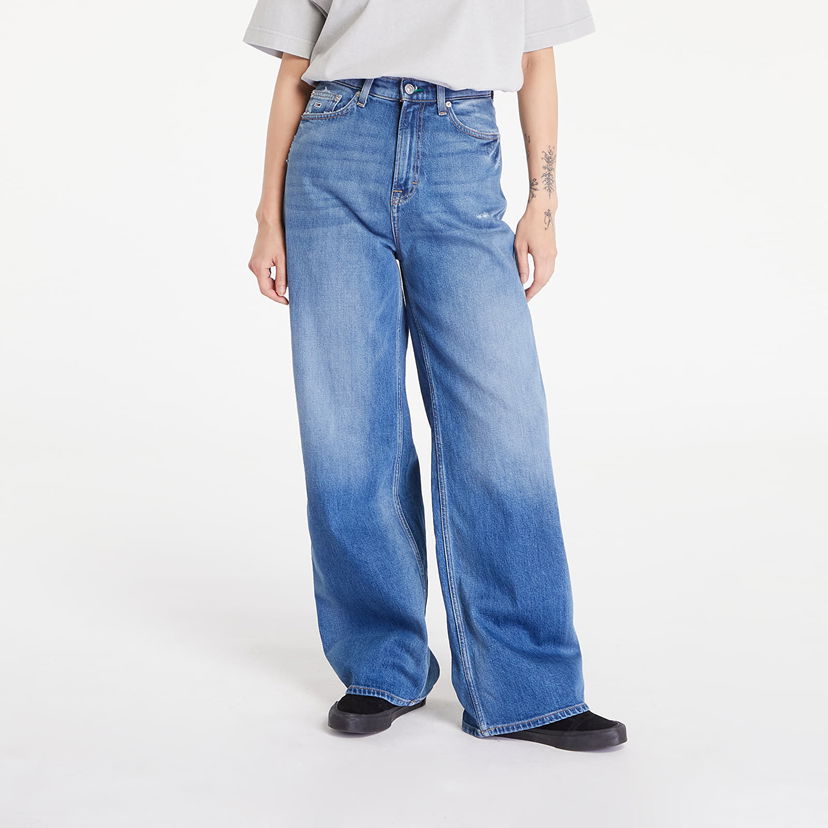 Jeans Tommy Hilfiger Claire High Rise Wide Leg Distressed Jeans Denim Medium Blå | DW0DW18175 1A5