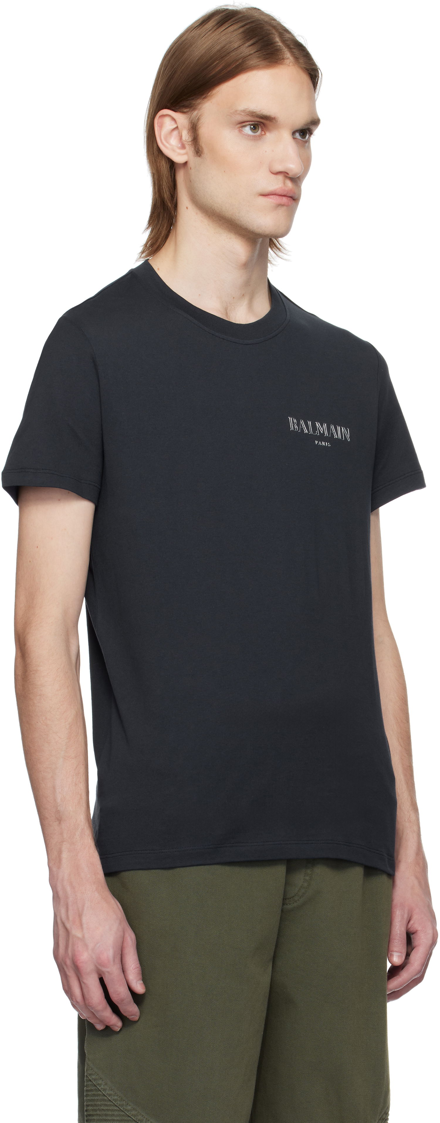 T-shirt Balmain Balmain Vintage Gel T-Shirt Sort | EH0EF000BC98, 1