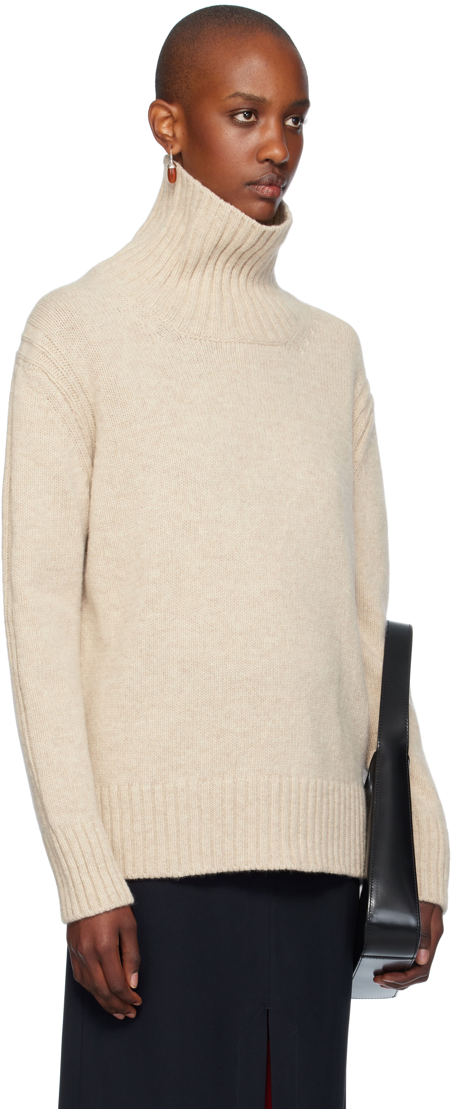 Sweater &Daughter Tunic Turtleneck Sweater Beige | H40670, 1