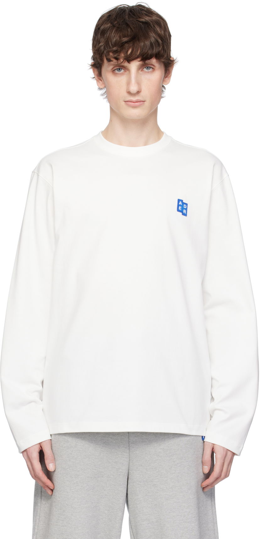 Sweater ADER ERROR ADER error Sig; TRS Tag 01 Long Sleeve T-Shirt Hvid | BO42FYTS0201OW