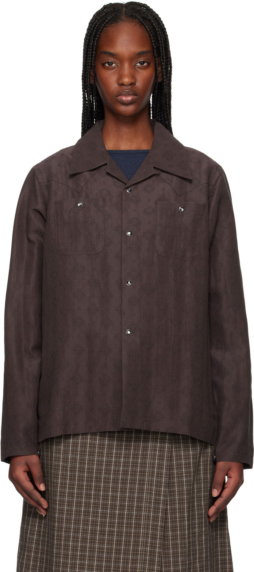 Skjorte Needles Needles Cowboy One-Up Shirt Brun | QV254
