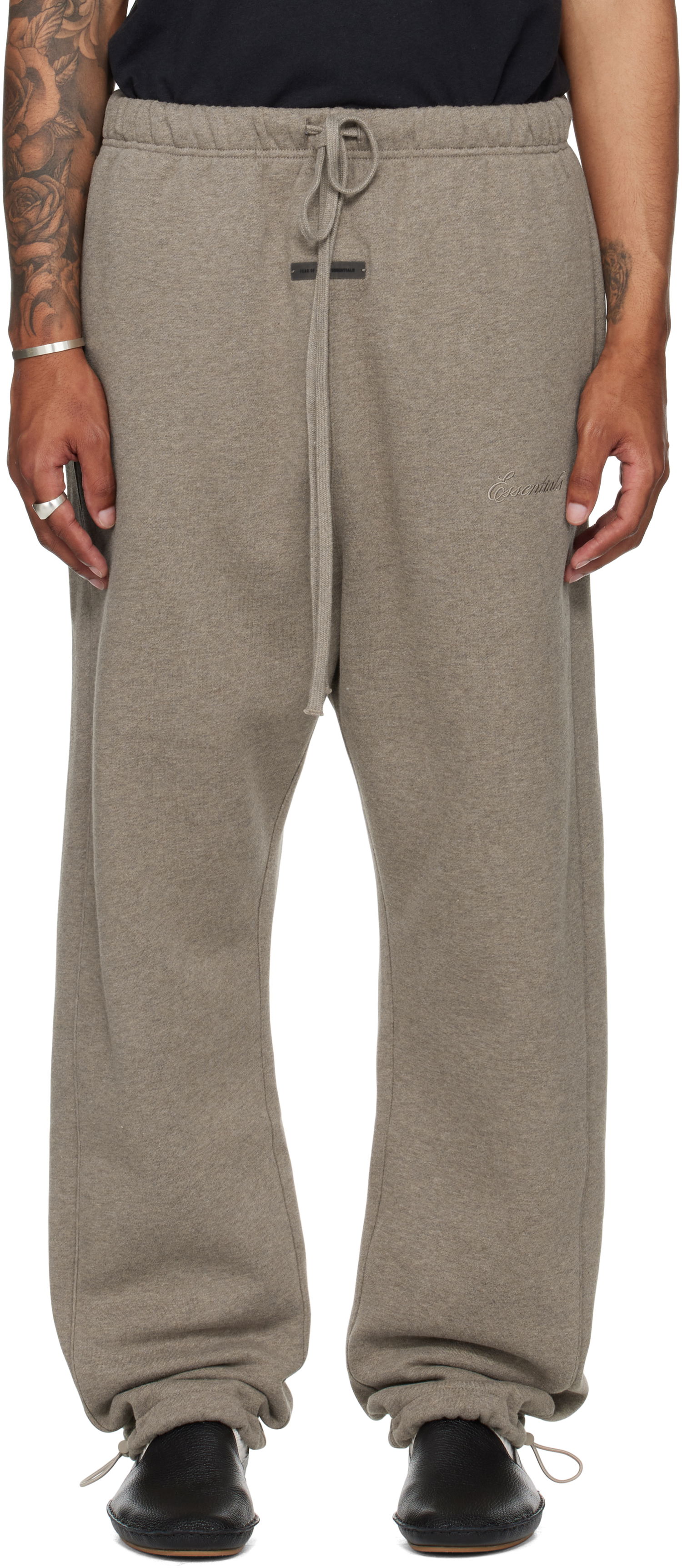 Joggingbukser Fear of God Fear of God ESSENTIALS Relaxed Fleece Piping Sweatpants Grå | 130SP258063F, 0