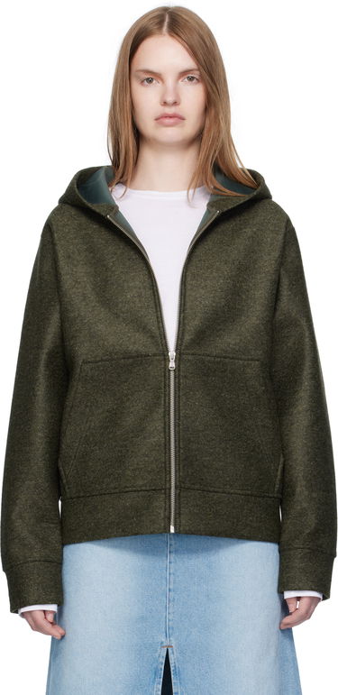 Sweatshirt A.P.C. A.P.C. Alvin Wool Zip-Up Hoodie Grøn | PSAFU-M27993, 0