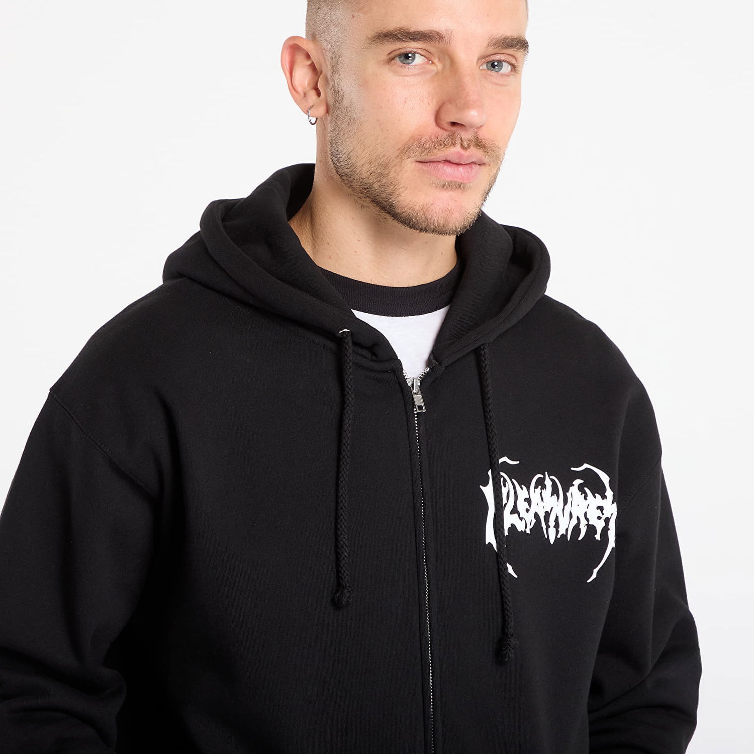 Sweatshirt Pleasures Pond Zip Hoodie Sort | P25F072-BLACK, 1