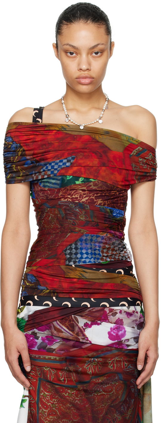 T-shirt Marine Serre Shelter Blouse Rød | WTO007, 0