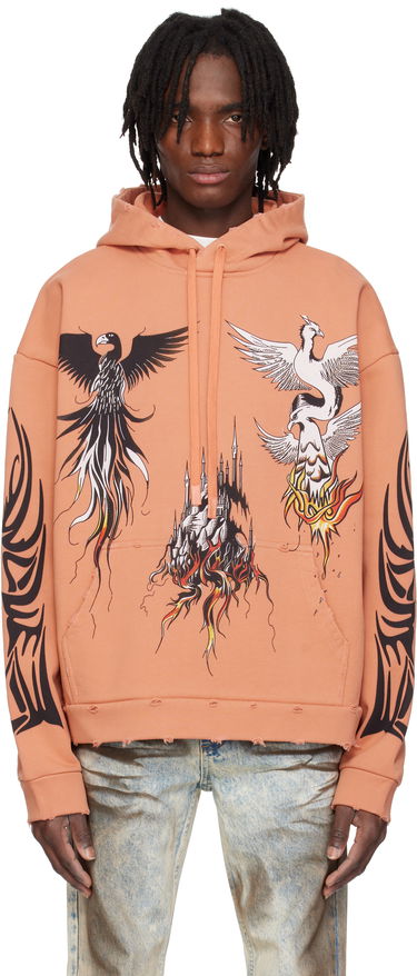 Sweatshirt Who Decides War Who Decides War Nefarious Winged Graphic Hoodie Orange | 1110400004SS25, 0