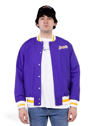 Jakke Mitchell & Ness 75th Anniversary Warm Up Jacket Los Angeles Lakers Lilla | OJBF1201-LALYYPPPDKPR