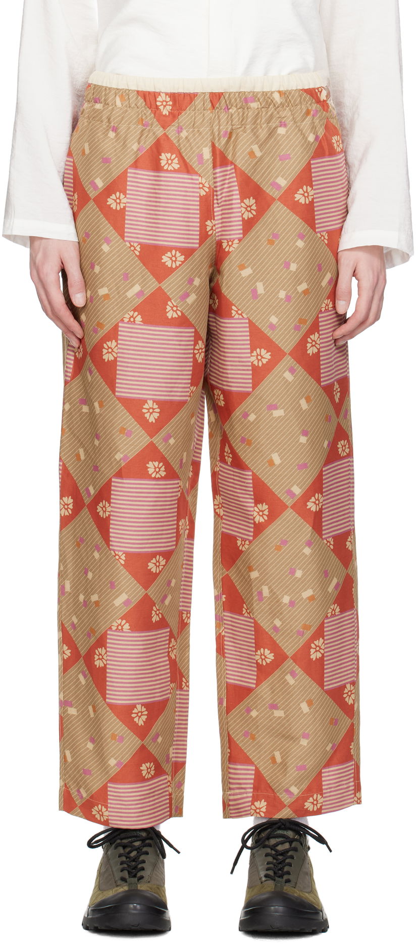 Joggingbukser Ranra RANRA Print Collector Trousers Orange | AMSS25TP01605