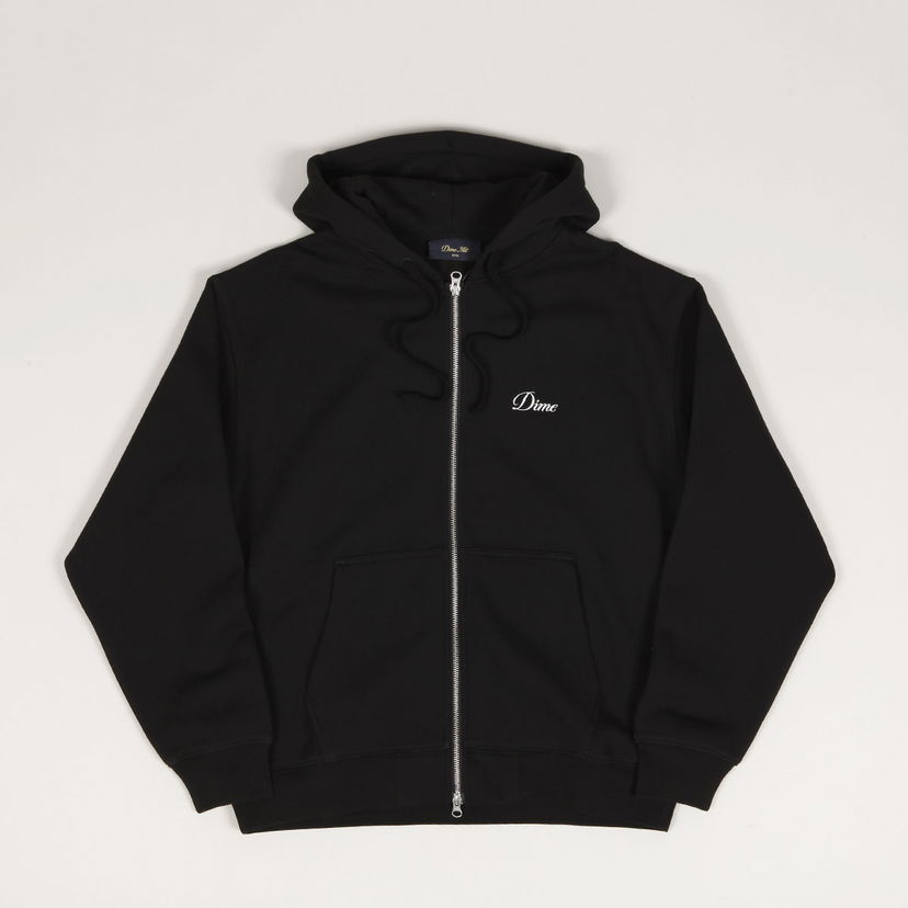 Sweatshirt Dime Dime Cursive Zip Hoodie Sort | DIME2SP2547BLK