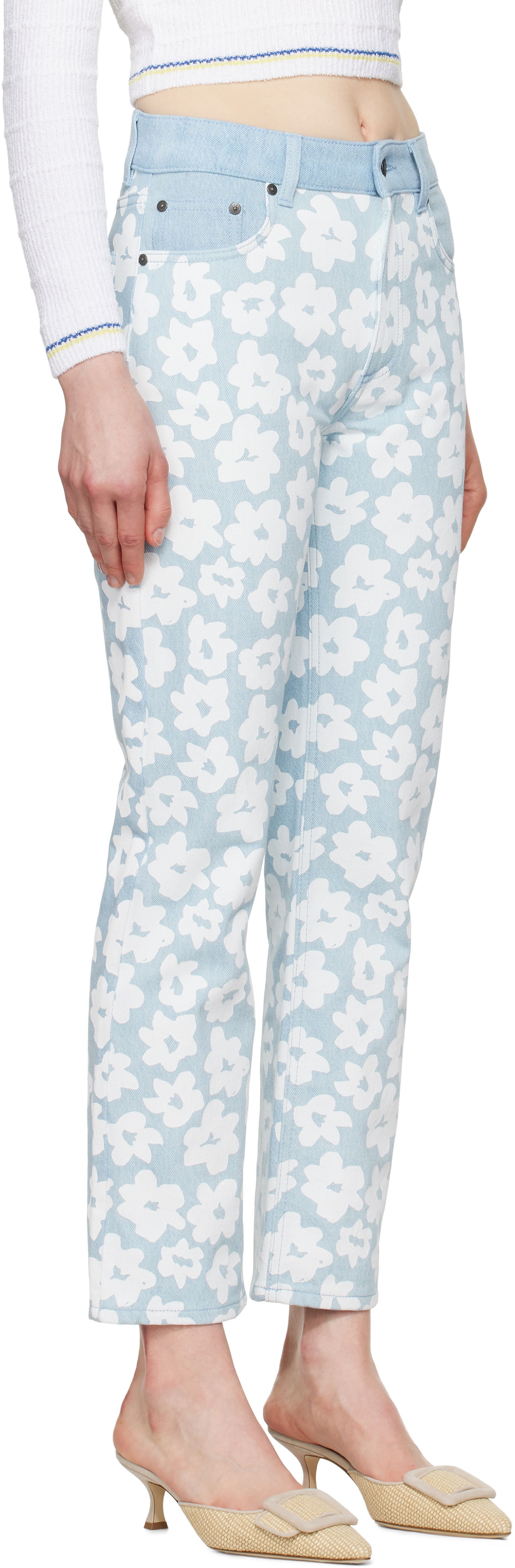 Jeans MSGM MSGM Printed Jeans Blå | 3841MDP232 257272, 1