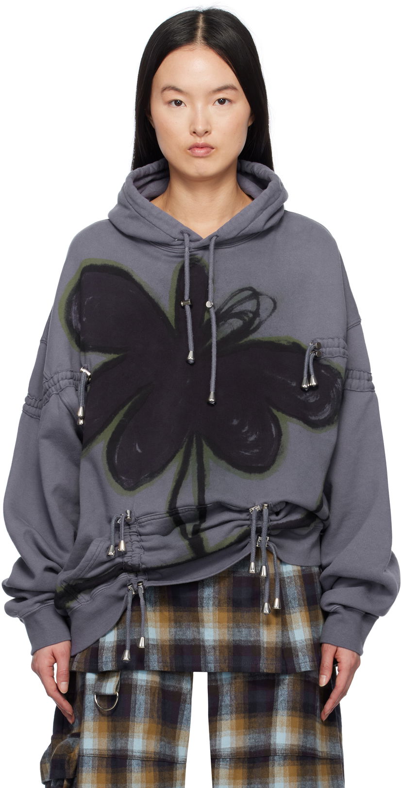 Sweatshirt Collina Strada Collina Strada Burst Hoodie with Drawstrings Grå | XX8012