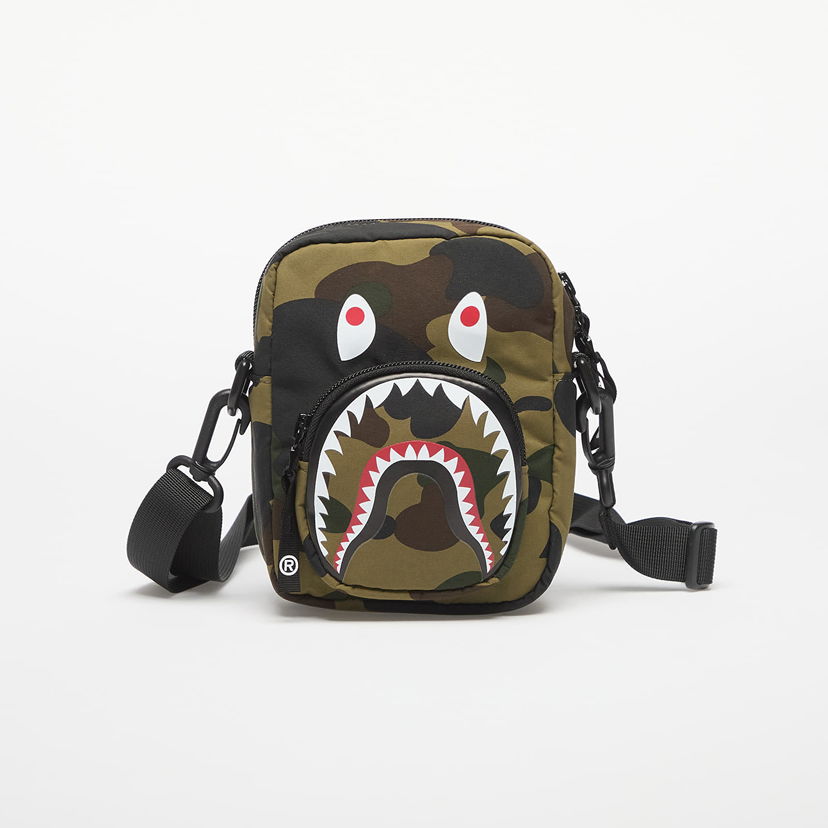 Skuldertaske BAPE A BATHING APE 1St Camo Shark Mini Shoulder Bag Grøn | 001SGL301021MGRN