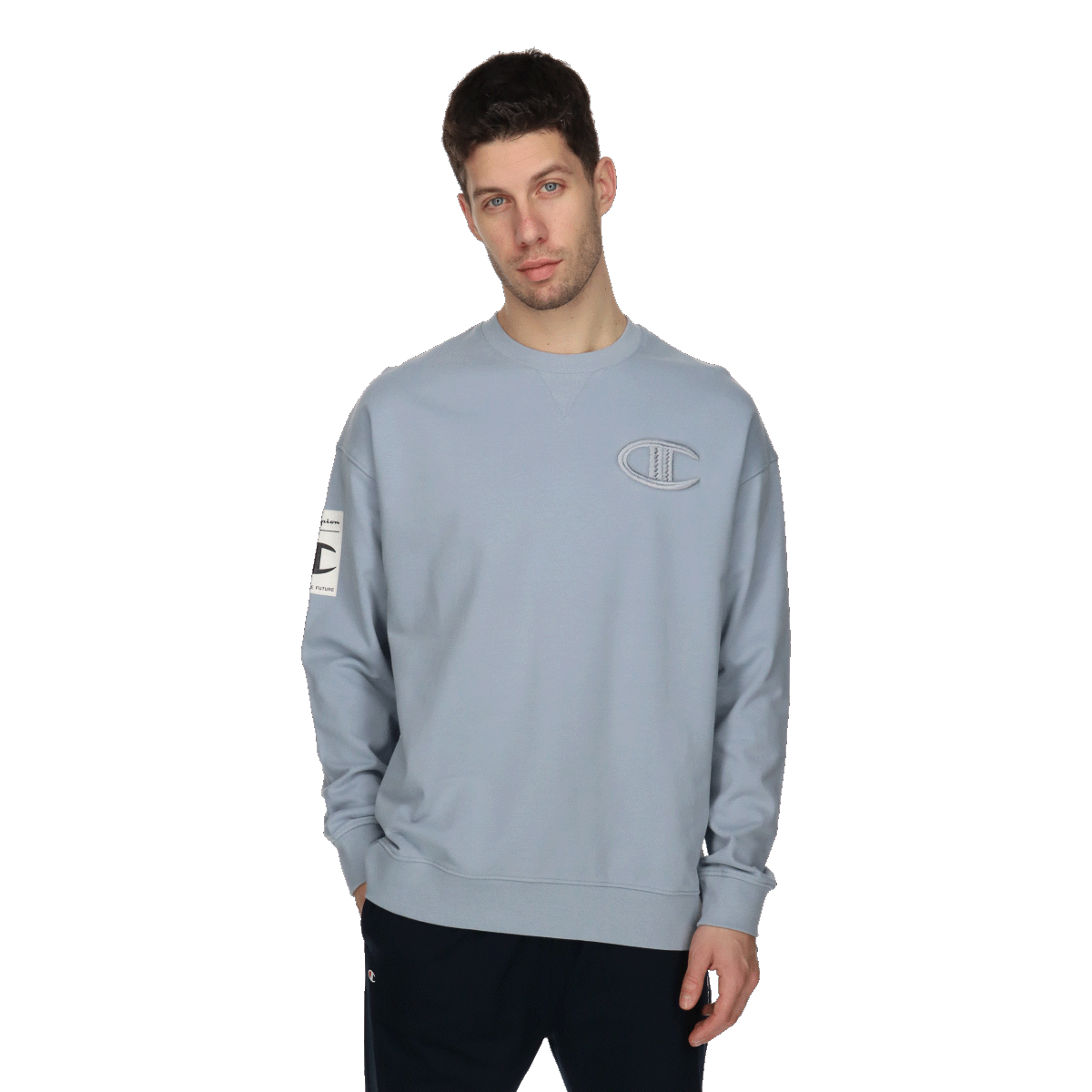 Sweatshirt Champion ECO BALANCE Crewneck Sweatshirt Blå | CHA231M650-3U, 0