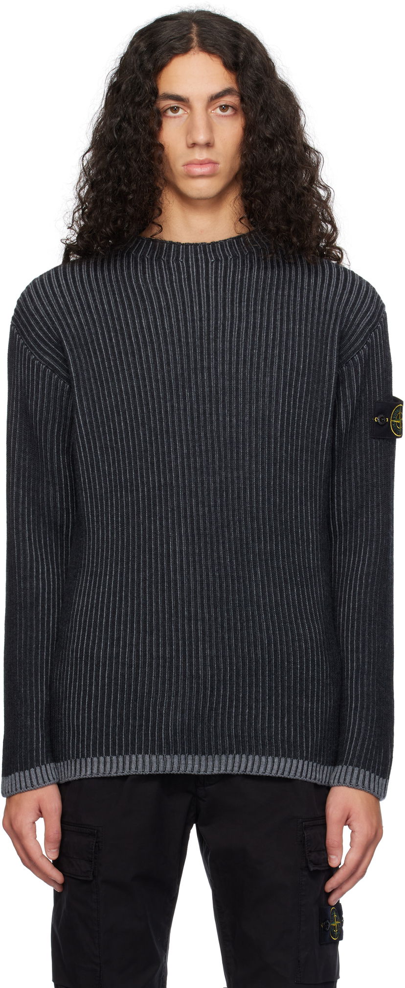 Sweater Stone Island Vanisé Full Rib RWS Wool Sweater by Stone Island Sort | 8115532C1
