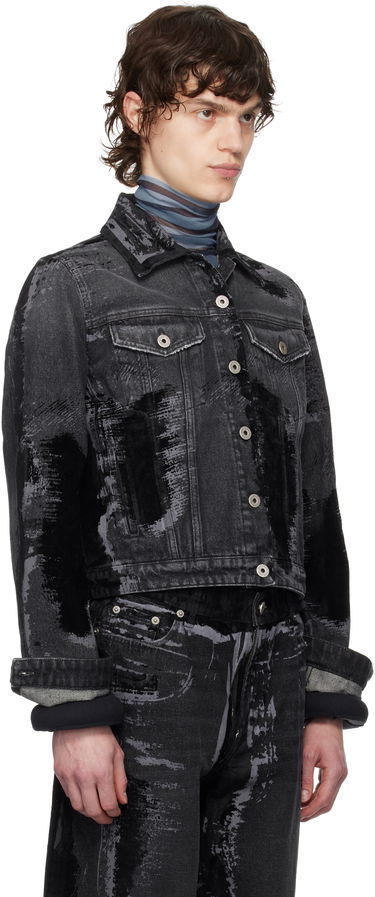 Bomberjakke Jean Paul Gaultier Jean Paul Gaultier 'The Flocked' Denim Jacket Sort | 25/33-F-VE094-D016-06, 1
