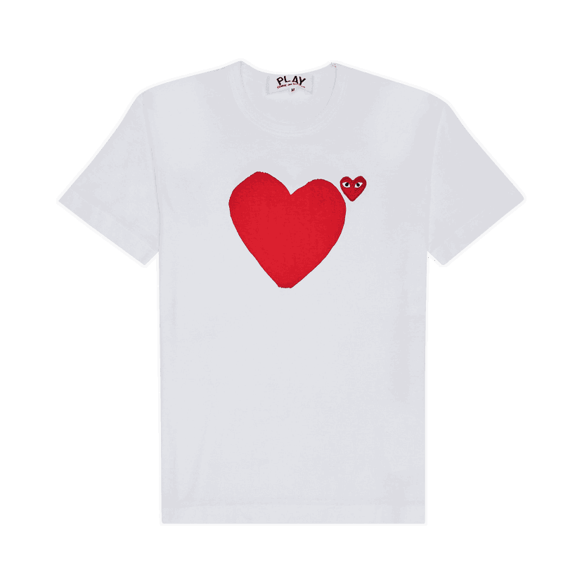 T-shirt Comme des Garçons PLAY Heart T-Shirt Hvid | P1T221 1