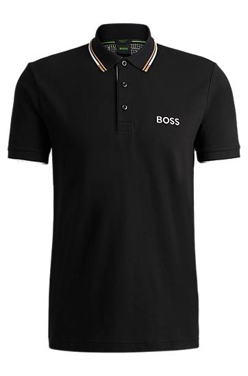 Polo skjorte BOSS BOSS Contrast Logo Polo Shirt Sort | 50469102