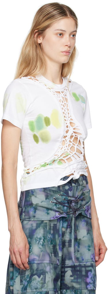 T-shirt Collina Strada Collina Strada Tosh Crocheted T-Shirt Hvid | XX3378, 1
