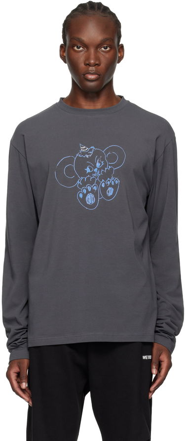 T-shirt We11done Monster Long Sleeve Graphic T-Shirt Grå | WD-TT2-24-757-U-CH, 0
