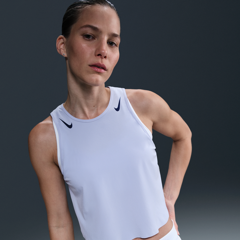 Tanktop Nike Dri-FIT ADV AeroSwift Cropped Running Tank Lilla | FN2713-057