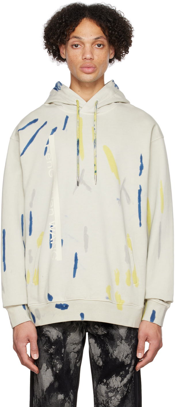 Sweatshirt Feng Chen Wang Feng Chen Wang Tie-Dye Hoodie Hvid | FMF14HD06W