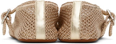 Kjole Alaïa ALAÏA Open Knit Ballerina Flats Beige | AA3A029TK047, 1