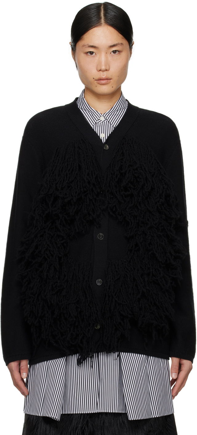 Sweater Comme des Garçons Fringe Cardigan Sort | PL-N006-051-1-2