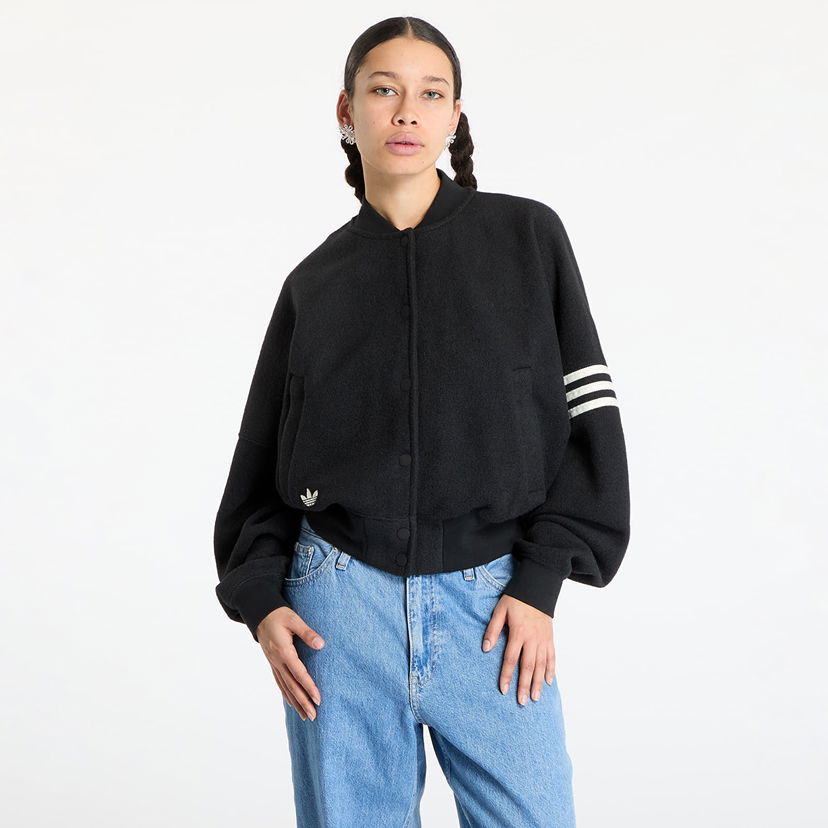 Bomberjakke adidas Originals Neuclassics Boucle Bomber Jacket Sort | JI8525