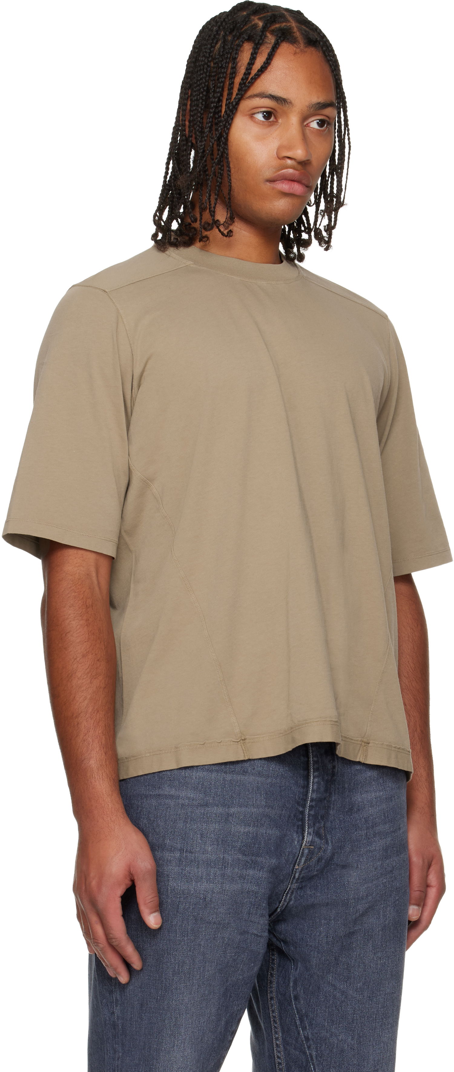 T-shirt Rick Owens DRKSHDW Concordians Walrus T-shirt Beige | DU02E7252 RNP, 1