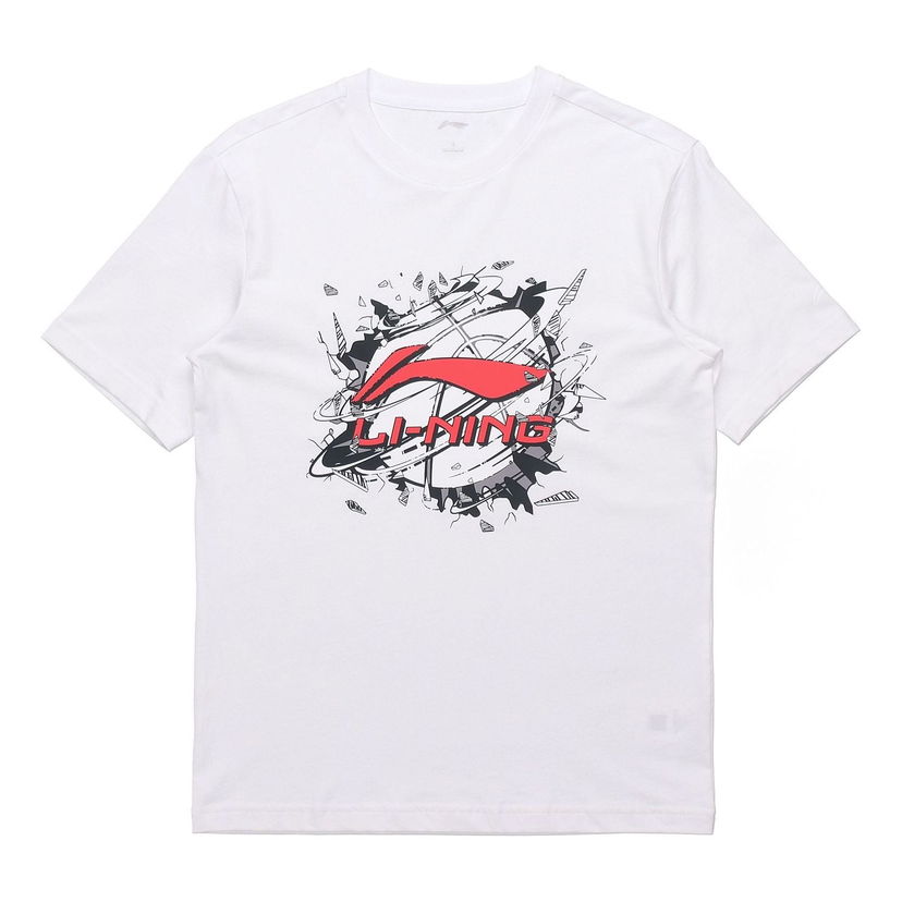 T-shirt Li-Ning Hoops Graphic T-Shirt Hvid | AHSR405-1
