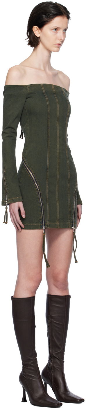 Kjole Blumarine Off-The-Shoulder Denim Minidress Grøn | A344J036A, 1