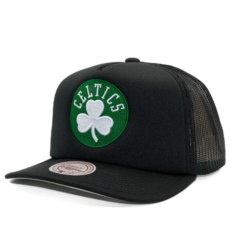 Kasket Mitchell & Ness Mitchell & Ness Hidden Trucker Hat Boston Celtics Sort | HT11408-BCEBLCK