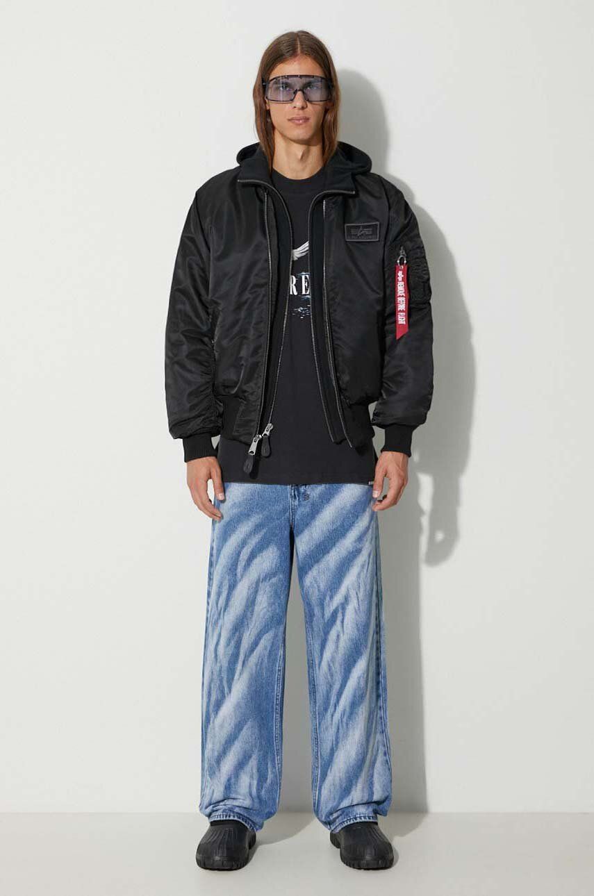 Bomberjakke Alpha Industries Bomber Jacket With Logo Patch Sort | 183110.515, 1