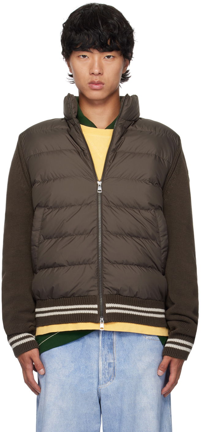 Jakke Moncler Brown Paneled Down Cardigan Brun | J20919B00001M1509