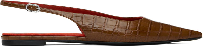 Sneakers og sko Stella McCartney Elsa Slingback Ballerina Flats Brun | 810500AP0AU0