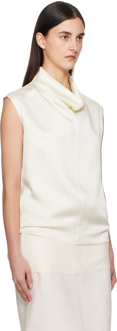 Tanktop TOTEME TOTEME Sleeveless Funnel Neck Blouse Hvid | 251-WRT0460-FB0344, 1