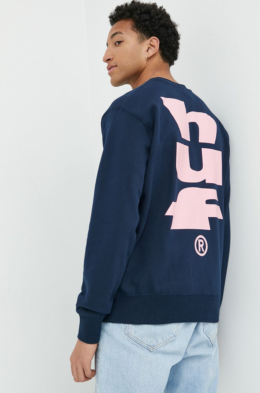 Sweatshirt HUF Megablast Crewneck Sweatshirt Mørkeblå | pf00535, 0