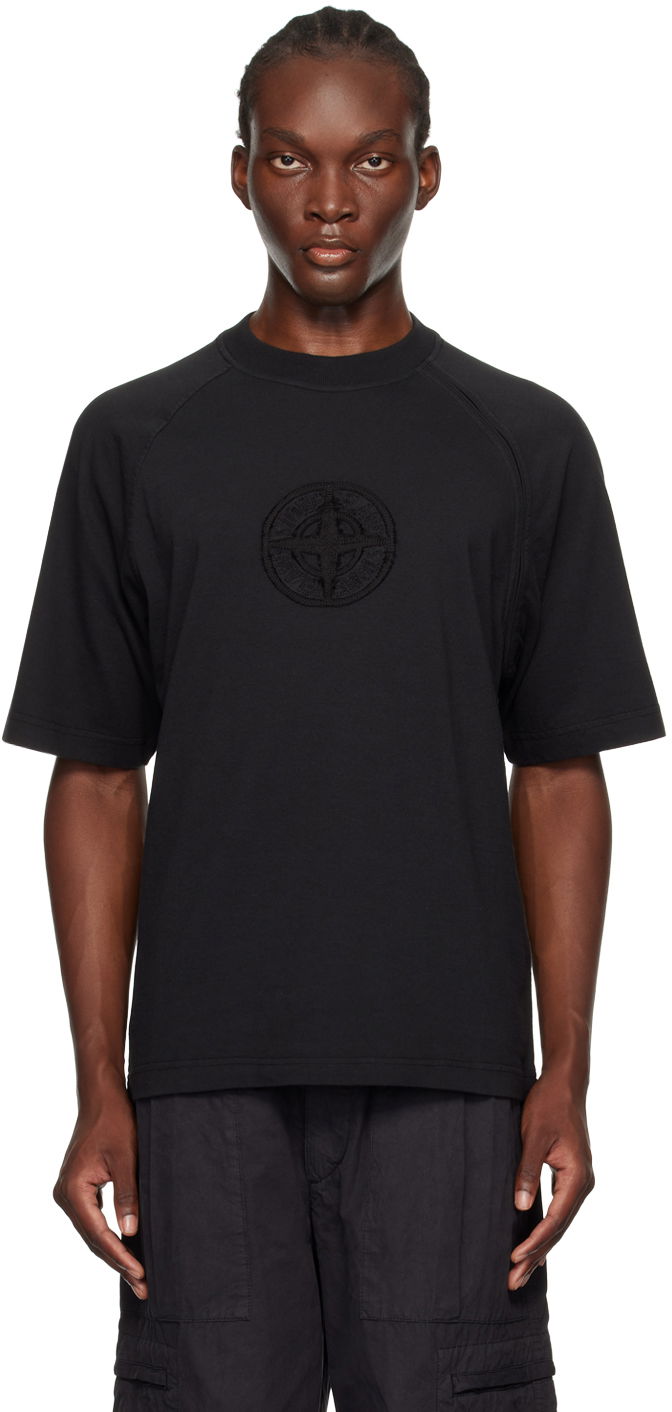 T-shirt Stone Island Black Organic Cotton T-Shirt Sort | 8115201M1
