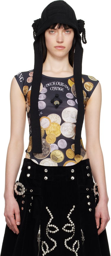 Nederdel Chopova Lowena Chopova Lowena Angelica Coin Print Short Sleeve Top Sort | 2302, 0