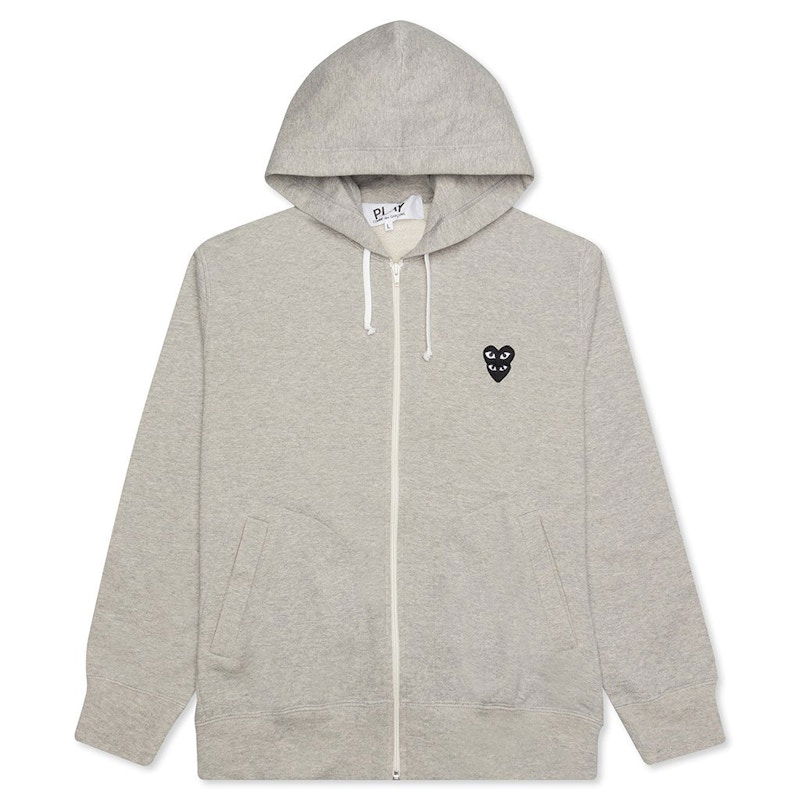 Sweatshirt Comme des Garçons Stacked Heart Zip Hoodie Grå | AZ-T302-051-1 / P1T302-1