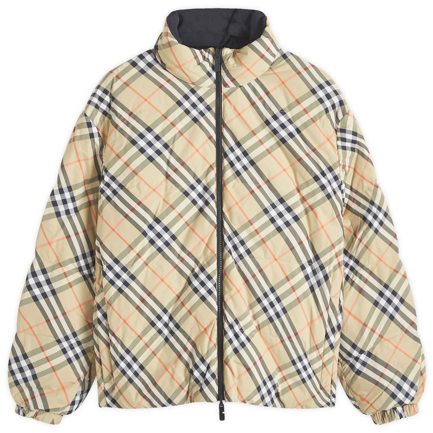 Puffer jakke Burberry Nylon Check Puffer Jacket Beige | 8094237-B9368, 0