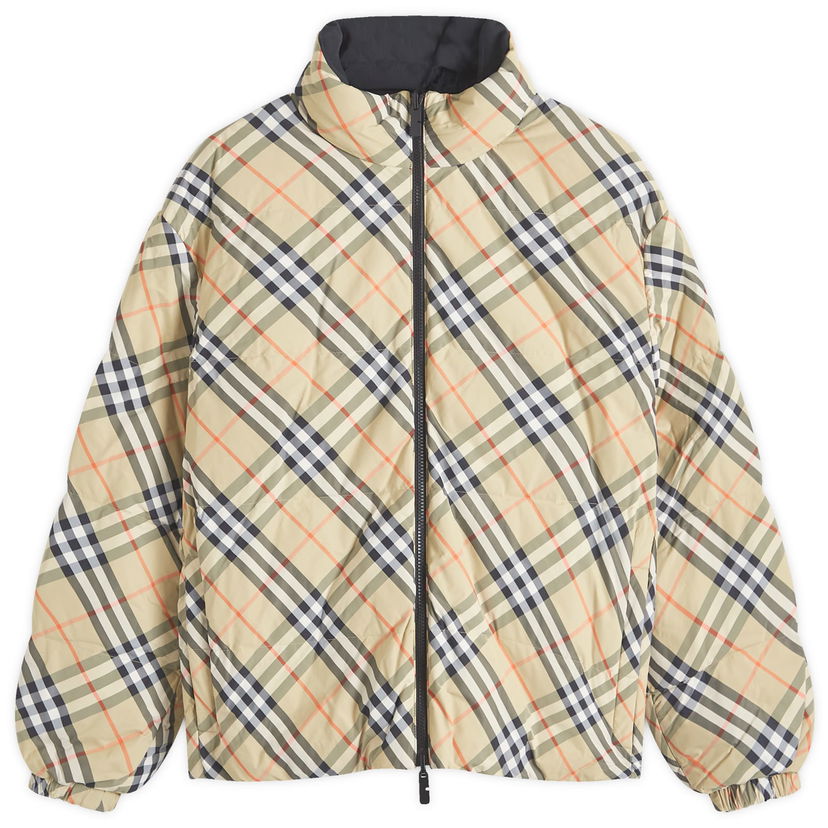 Puffer jakke Burberry Nylon Check Puffer Jacket Beige | 8094237-B9368