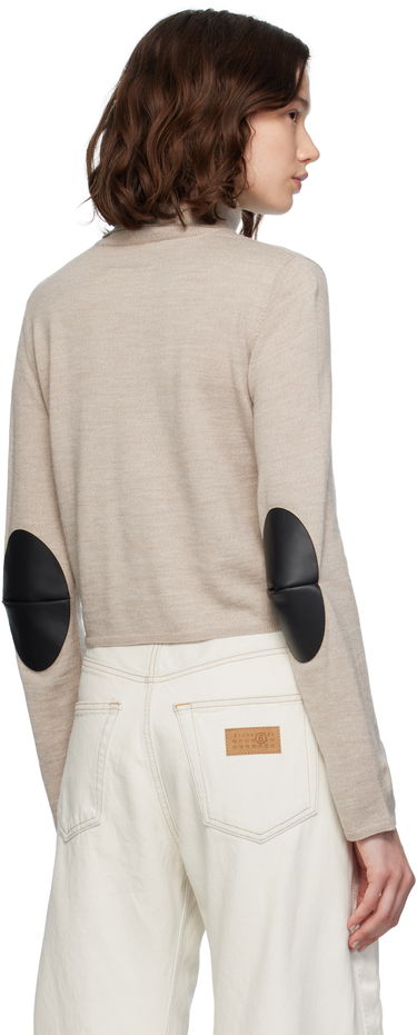 Sweater Maison Margiela MM6 Maison Margiela Knitted Cropped Turtleneck Beige | S52HA0296 M13133, 2