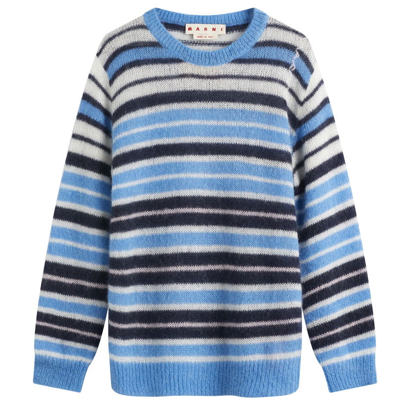 Sweater Marni Marni Men's Striped Mohair Crew Knit Blå | GCMG0435Q0-UFU178-STB26