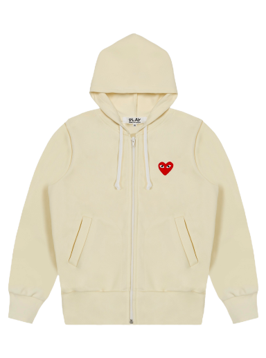 Sweatshirt Comme des Garçons Play Zip Up Hoodie Beige | AZ T172 051 3