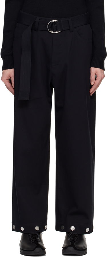 Bukser Nanushka Nanushka Dallin Wide-Leg Trousers with D-Ring Belt Sort | NM24FWPA03758, 0