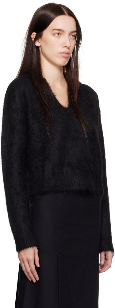 Sweater Loulou de Saison Loulou de Saison Ambrose Cropped Collared Sweater Grå | AMBROSE, 4