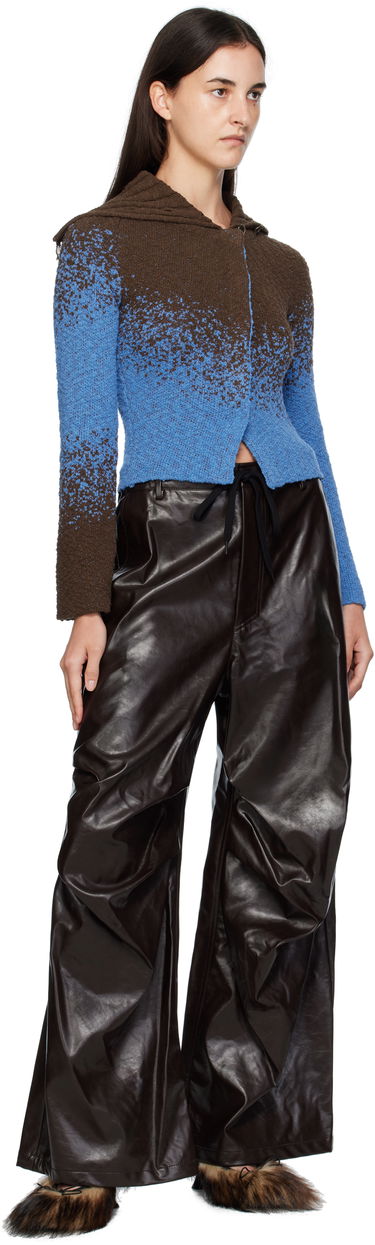 Sweater Andersson Bell Andersson Bell Flow Jacquard Knit Cropped Hoodie Blå | atb1358w, 3