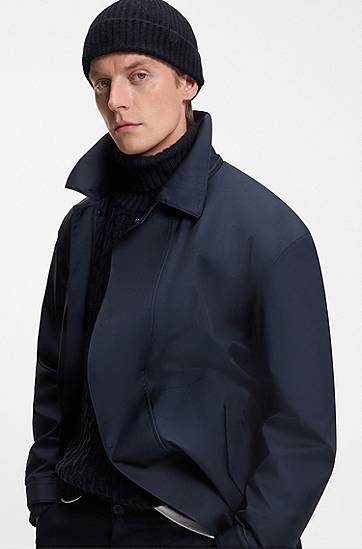 Beanie BOSS BECKHAM x BOSS ribbed beanie hat in virgin wool and cashmere Sort | 50552850, 1